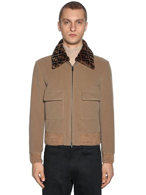 fendi silver leather jacket|fendi bomber jacket men's.